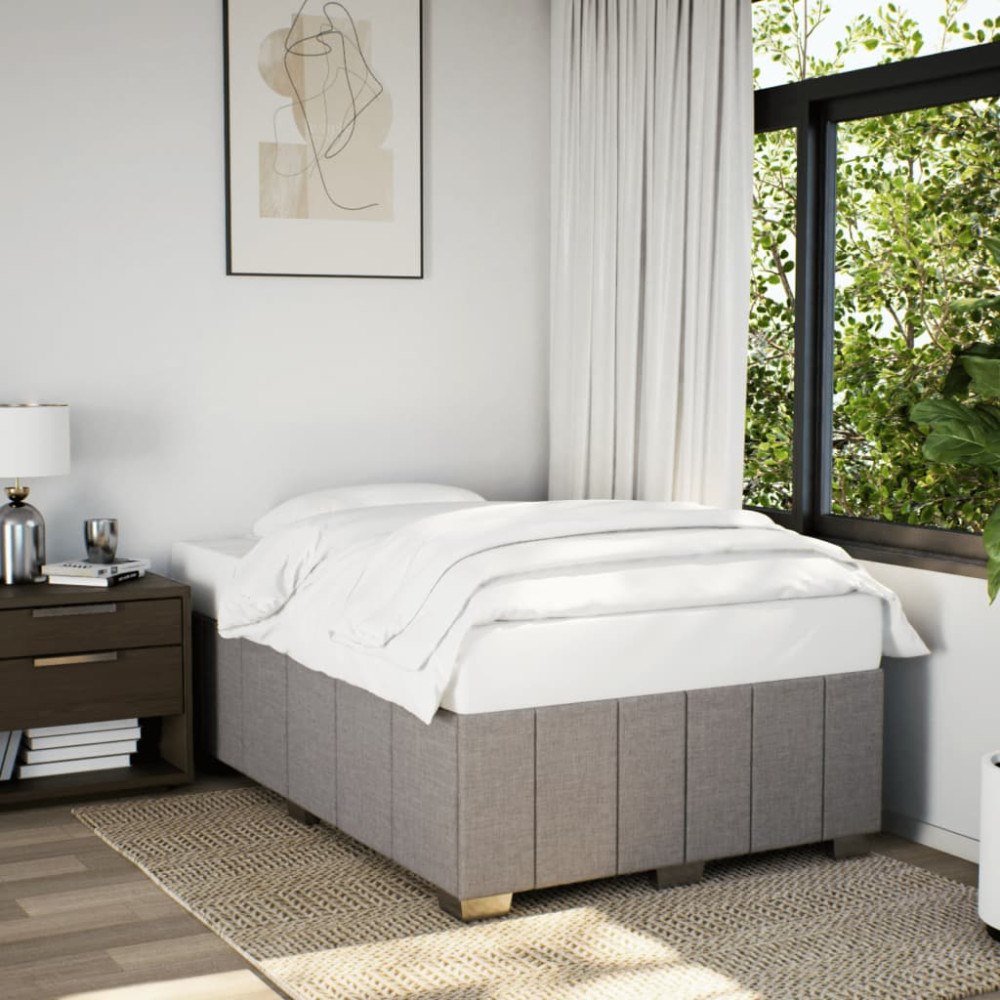 vidaXL Sängram utan madrass taupe 120x200 cm tyg
