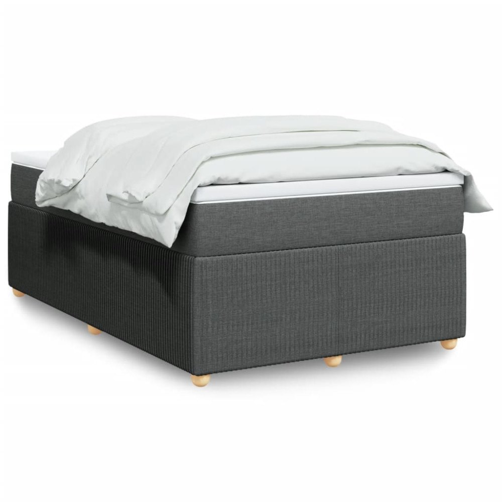 vidaXL Ramsäng med madrass mörkgrå 120x190 cm tyg