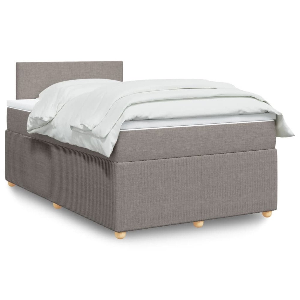 vidaXL Ramsäng med madrass taupe 120x190 cm tyg