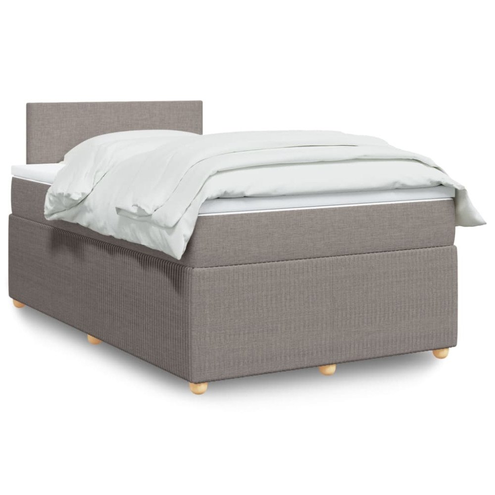 vidaXL Ramsäng med madrass taupe 120x190 cm tyg