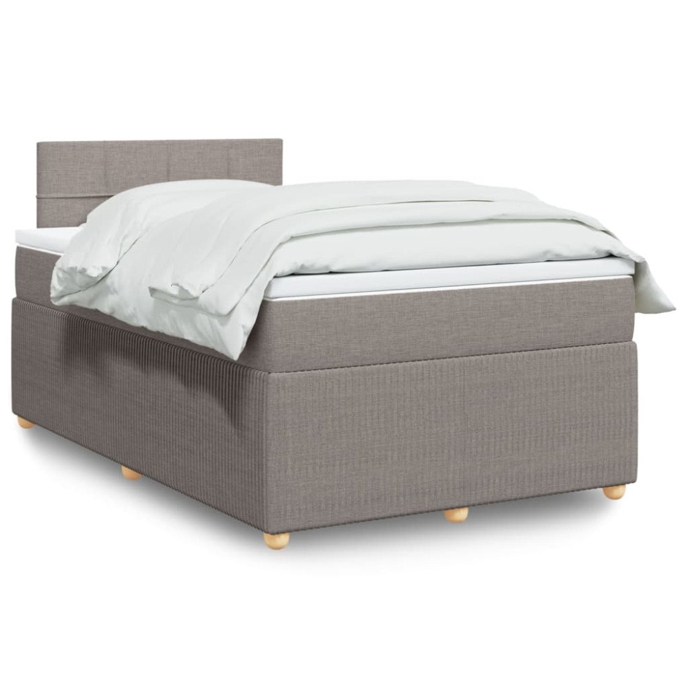 vidaXL Ramsäng med madrass taupe 120x190 cm tyg