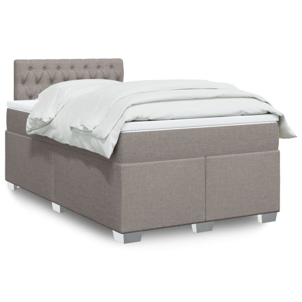 vidaXL Ramsäng med madrass taupe 120x190 cm tyg