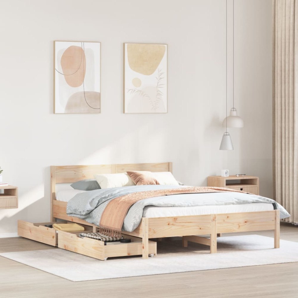 vidaXL Sängram utan madrass 120x200 cm massiv furu