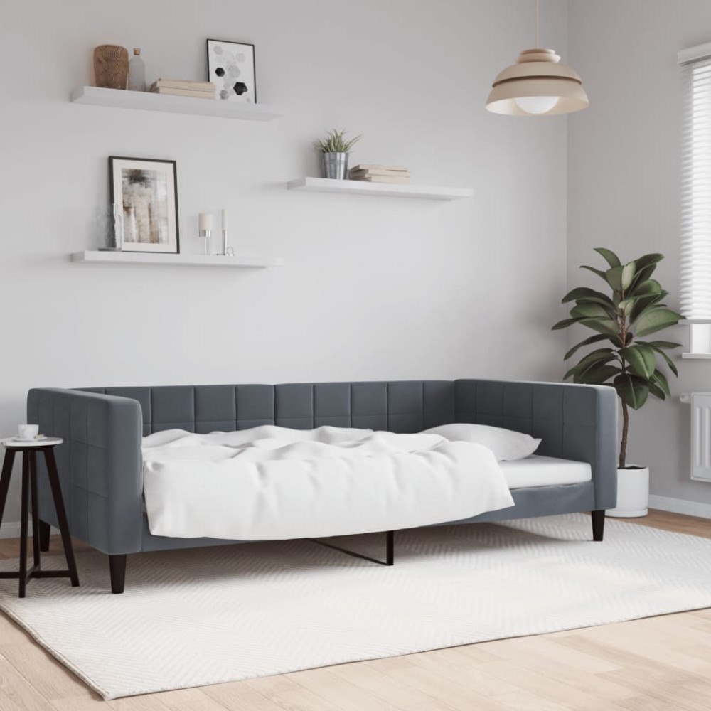 vidaXL Dagbädd mörkgrå 100x200 cm sammet