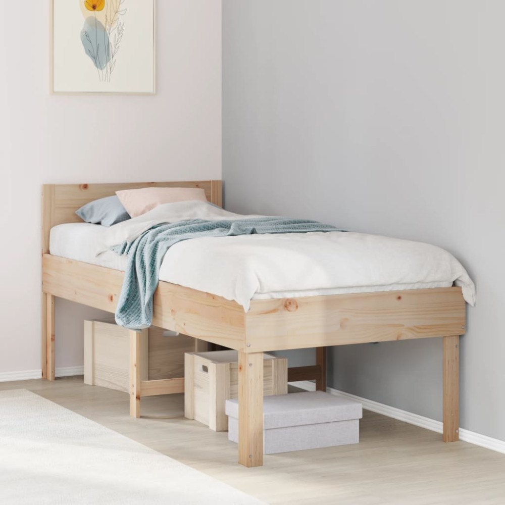 vidaXL Sängram utan madrass 80x200 cm massiv furu