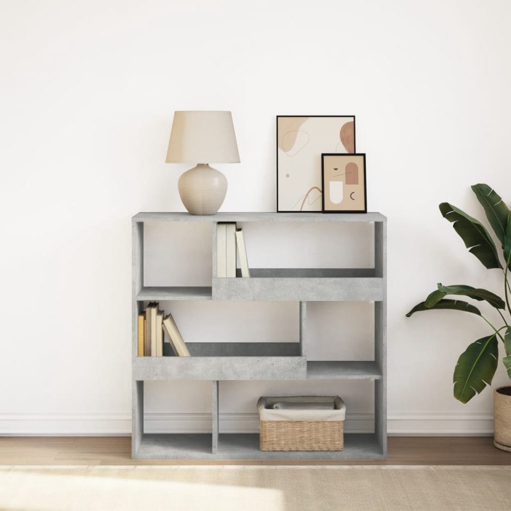 vidaXL Bokhylla/Rumsavdelare betonggrå 100x33x94,5 cm