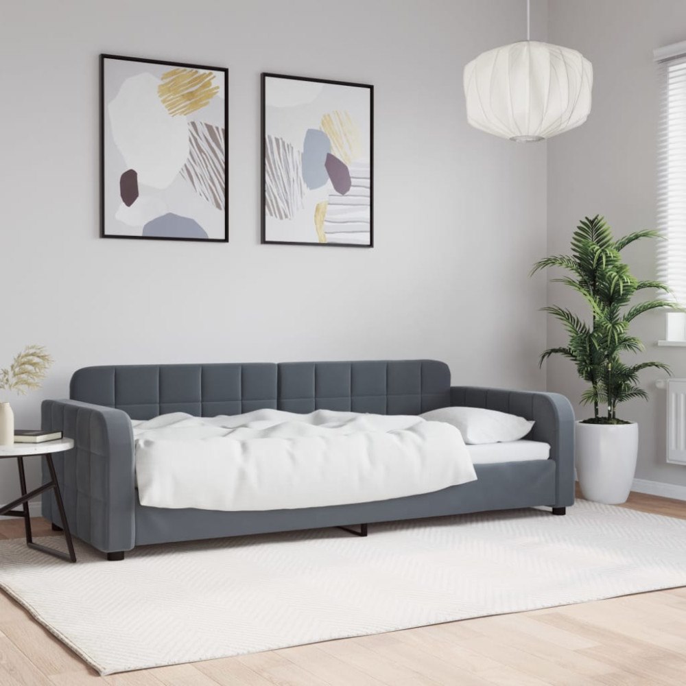 vidaXL Dagbädd mörkgrå 80x200 cm sammet