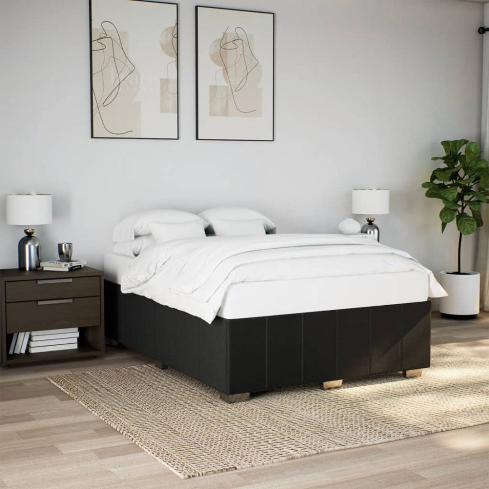 vidaXL Sängram utan madrass svart 160x200 cm tyg