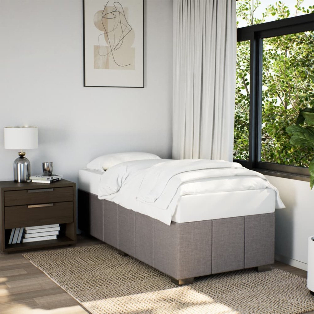 vidaXL Sängram utan madrass Taupe 90x190 cm tyg