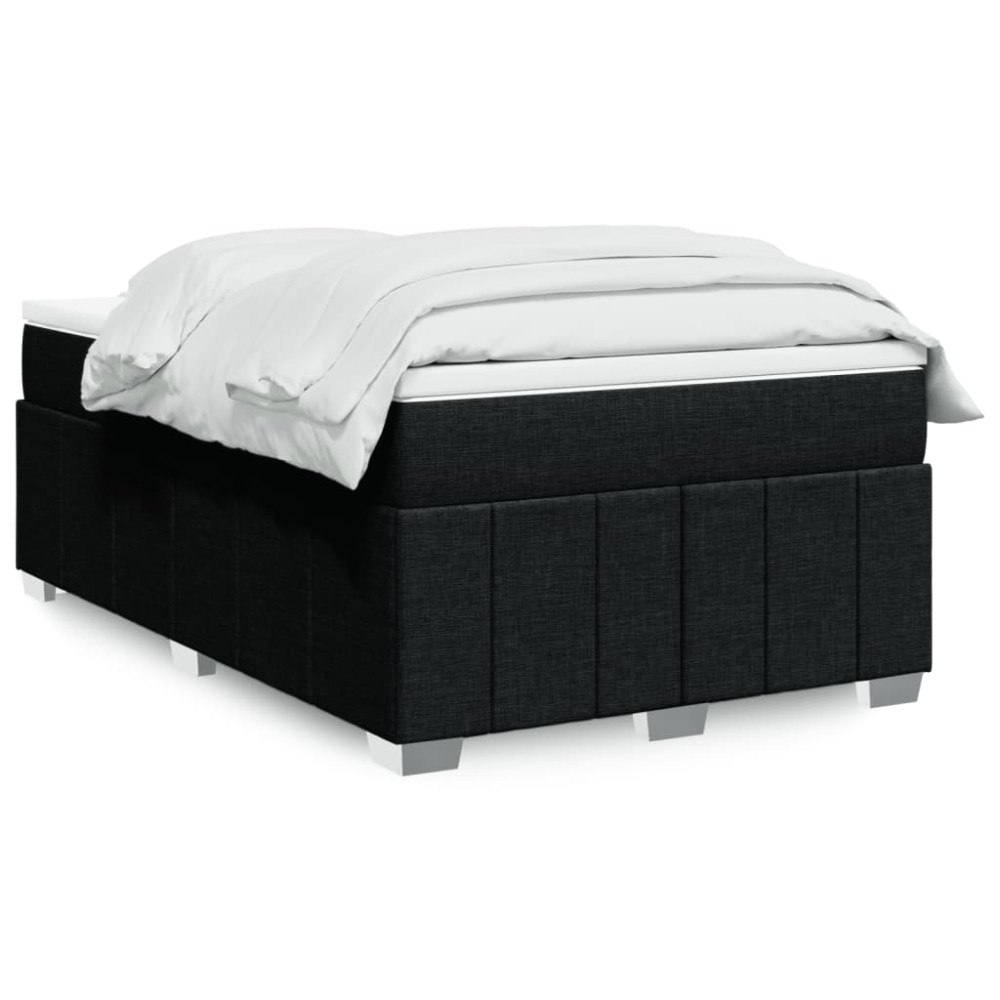 vidaXL Ramsäng med madrass svart 120x190 cm tyg