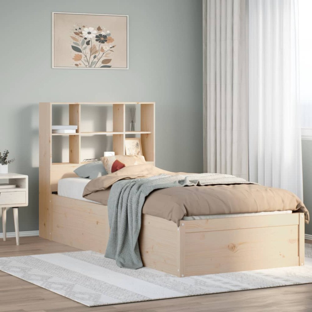 vidaXL Sängram utan madrass 90x200 cm massiv furu