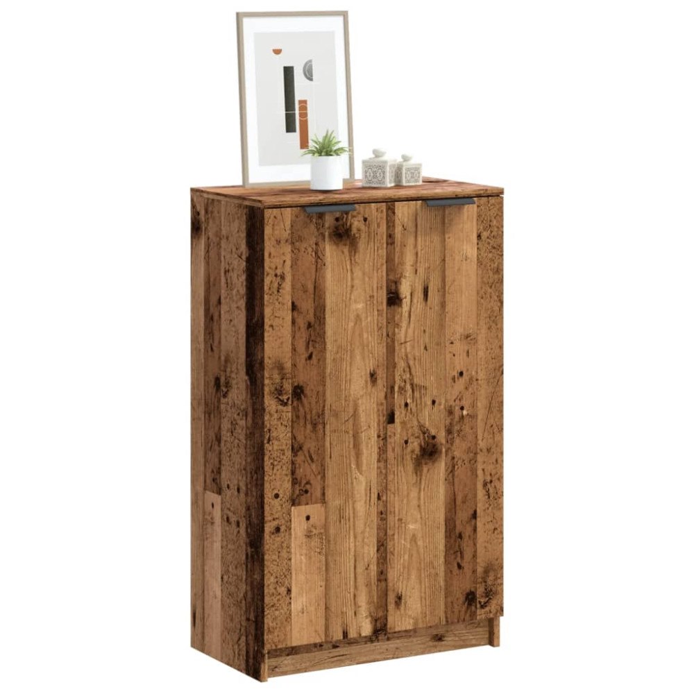 vidaXL Skoskåp åldrat trä 59x35x100,5 cm konstruerat trä