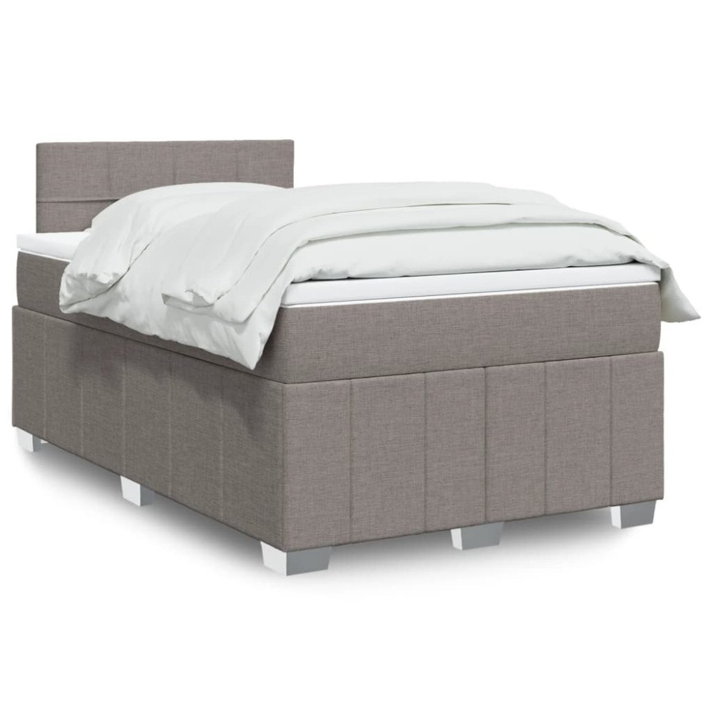vidaXL Ramsäng med madrass taupe 120x190 cm tyg