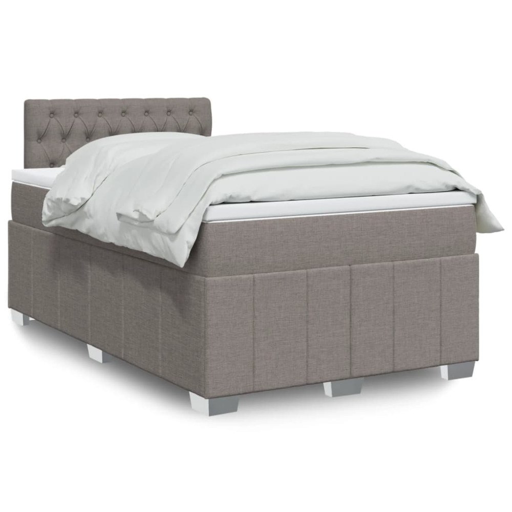 vidaXL Ramsäng med madrass taupe 120x190 cm tyg