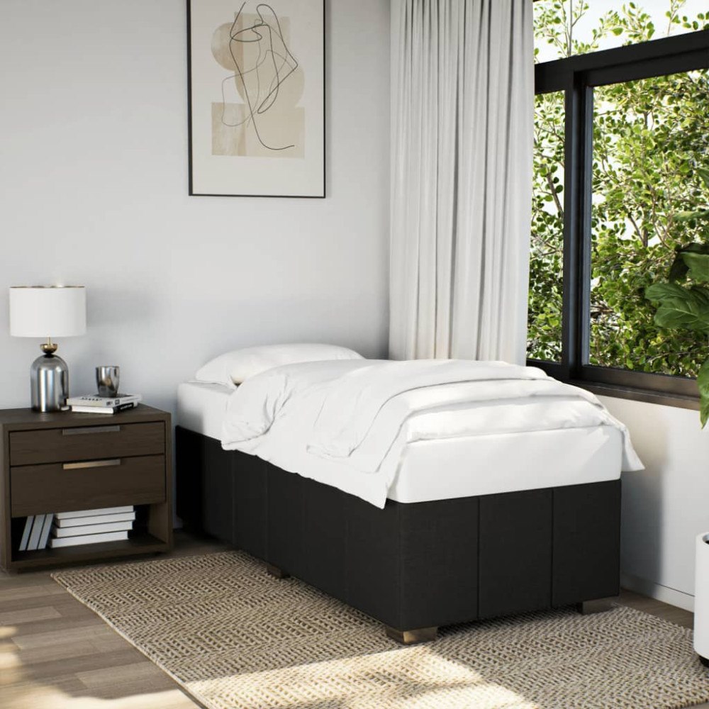 vidaXL Sängram utan madrass svart 90x190cm tyg