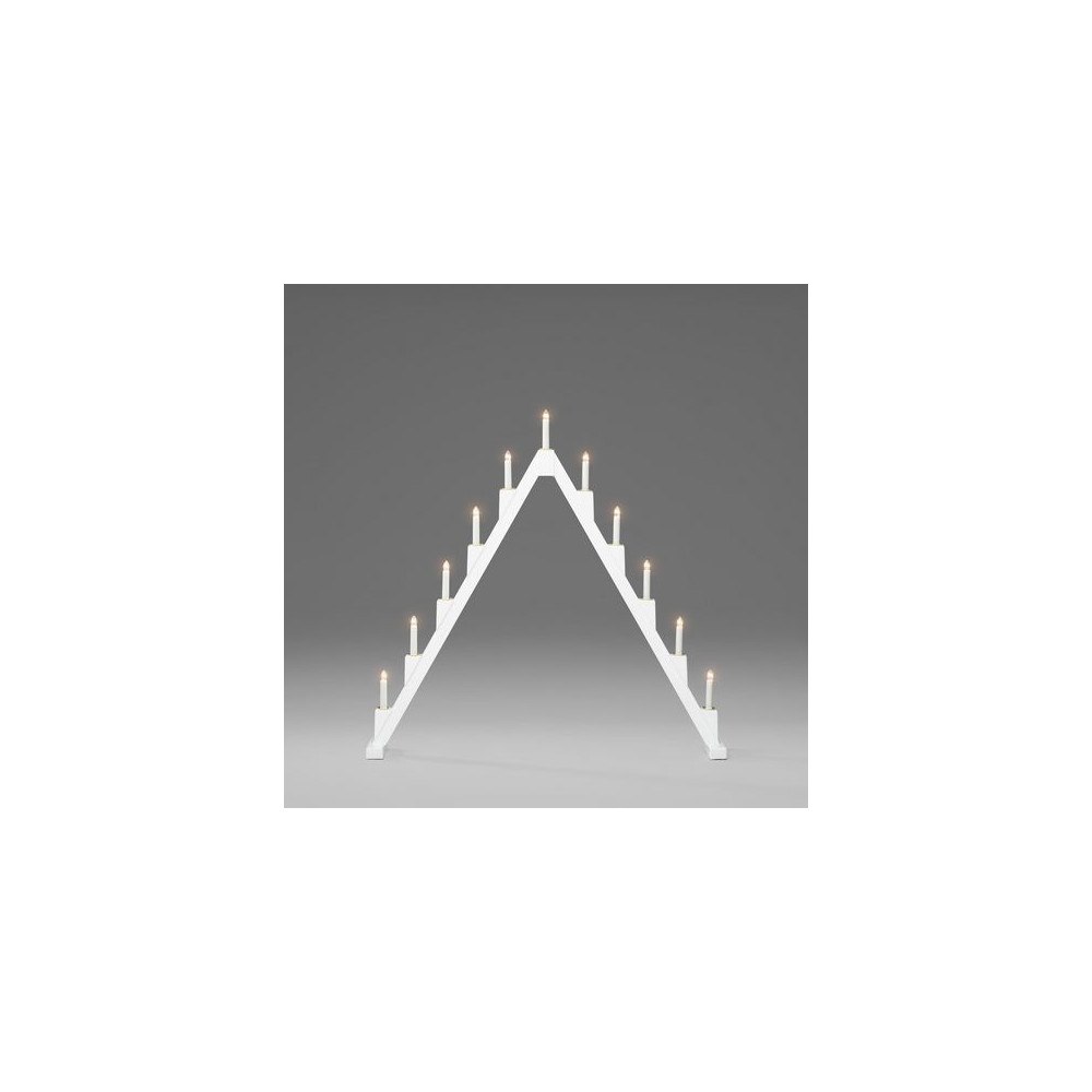 KONSTSMIDE Elljusstake 11 ljus vikbar 86x82 trä vit