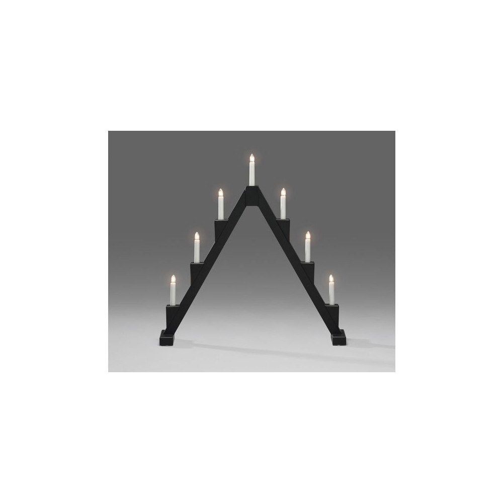 KONSTSMIDE Elljusstake 7 ljus vikbar 56x56 trä svar