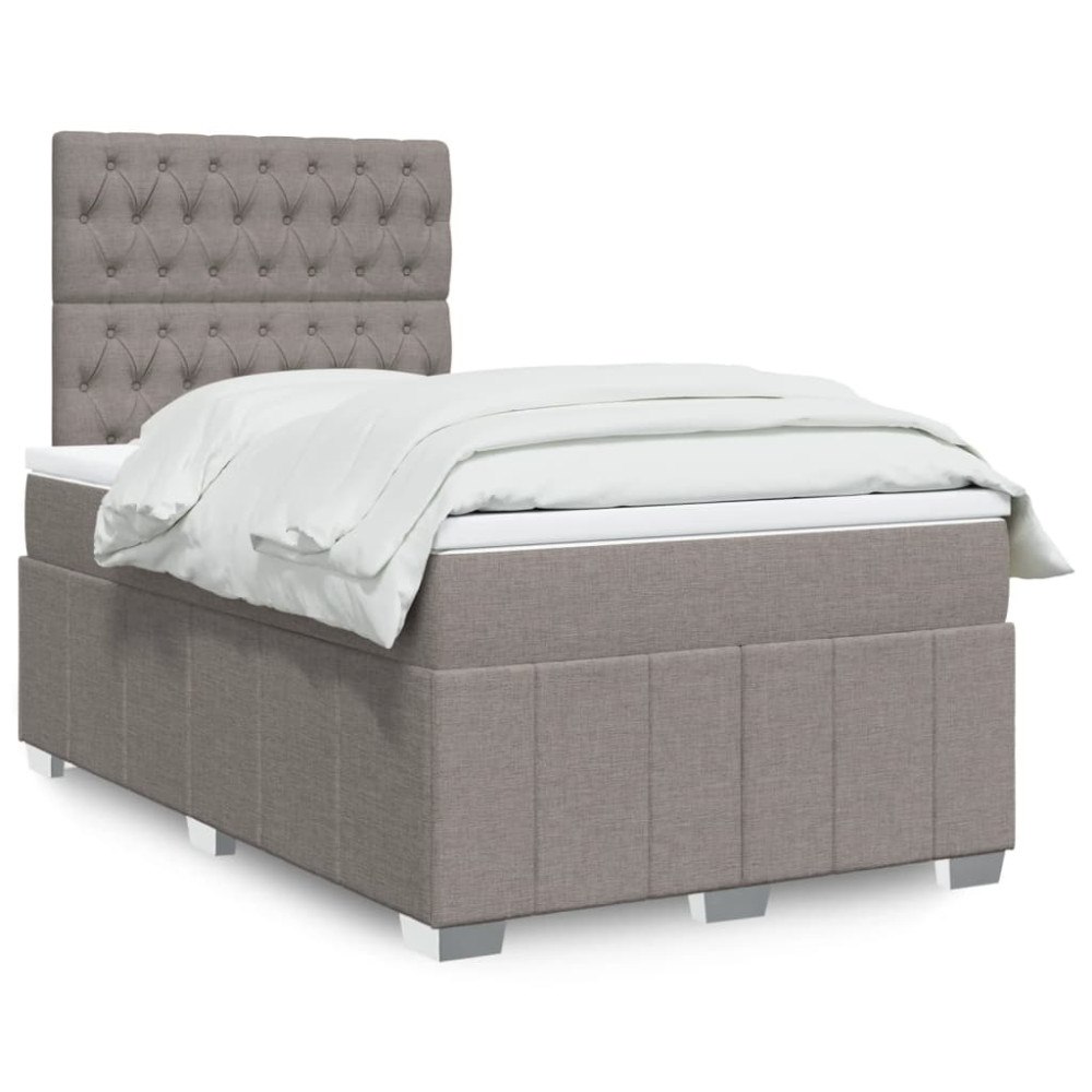 vidaXL Ramsäng med madrass taupe 120x190 cm tyg
