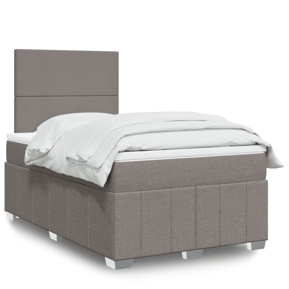 vidaXL Ramsäng med madrass taupe 120x190 cm tyg