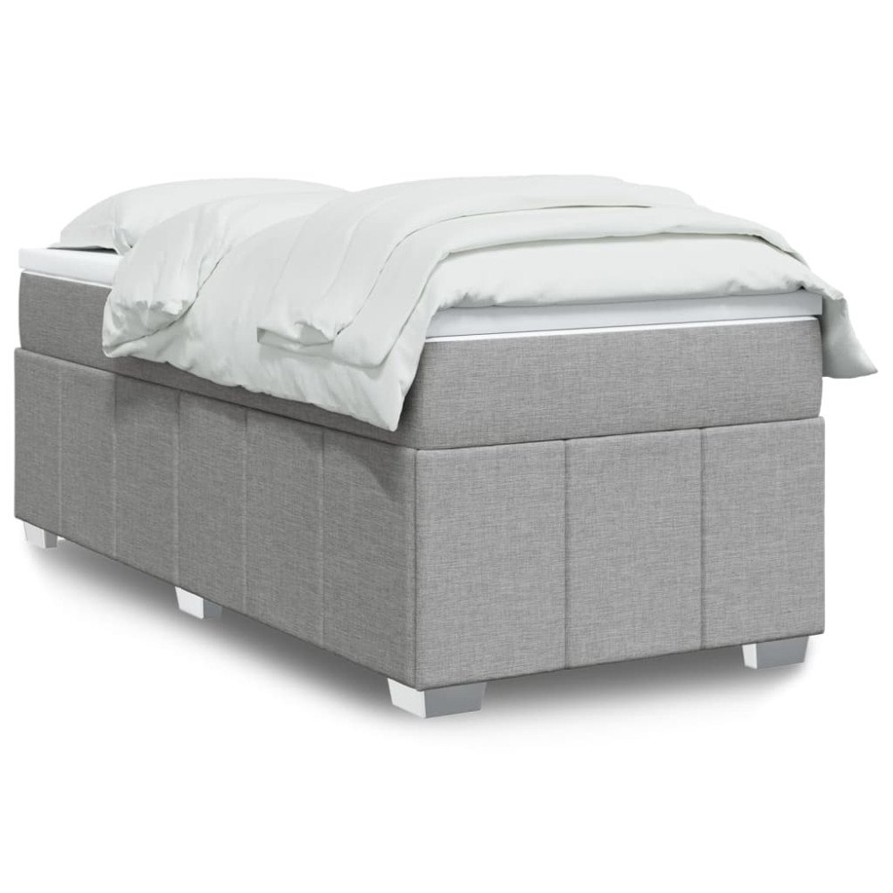 vidaXL Ramsäng med madrass ljusgrå 100x200 cm tyg