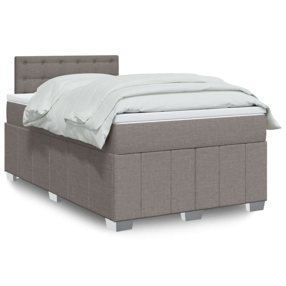 vidaXL Ramsäng med madrass taupe 120x190 cm tyg