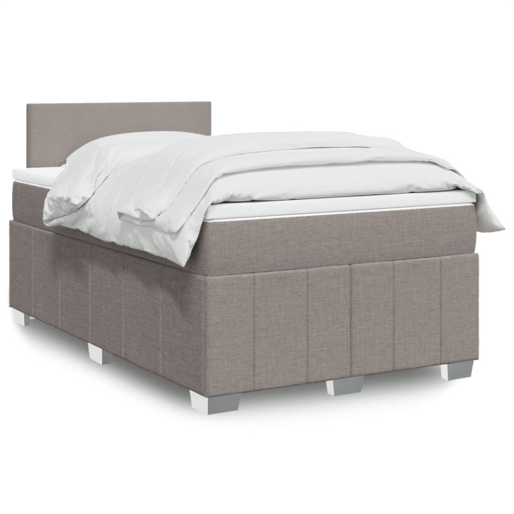 vidaXL Ramsäng med madrass taupe 120x190 cm tyg