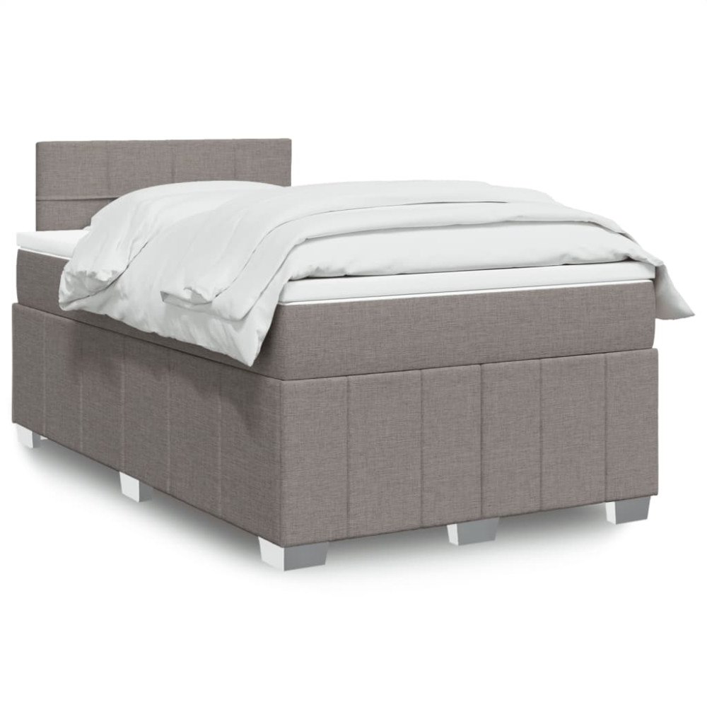 vidaXL Ramsäng med madrass taupe 120x190 cm tyg