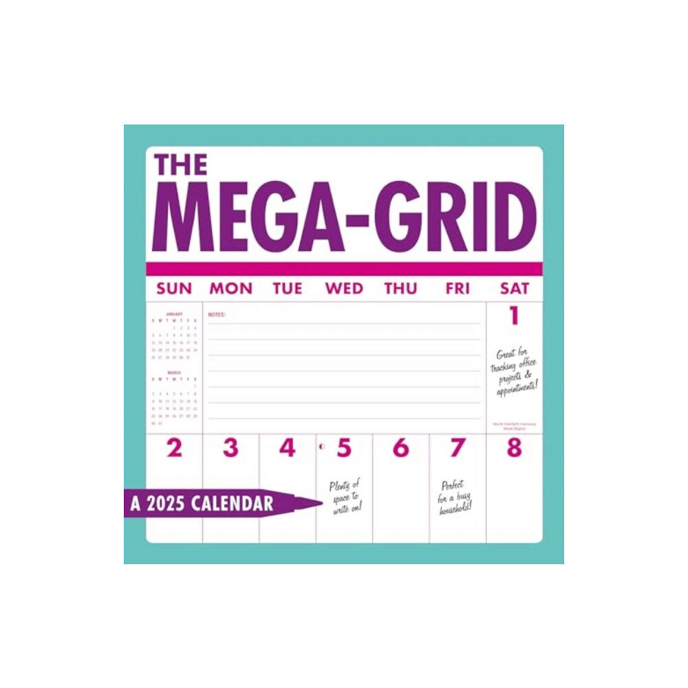 Carousel Calendars Mega Grid Sunday Start Square Wall Calendar 2025 (häftad, eng)