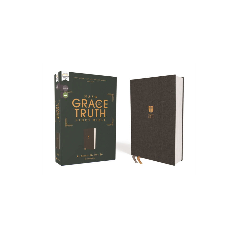 Zondervan NASB, The Grace and Truth Study Bible (Trustworthy and Practical Insights), Cloth over Board, Gray, Red Letter, 1995 Tex...