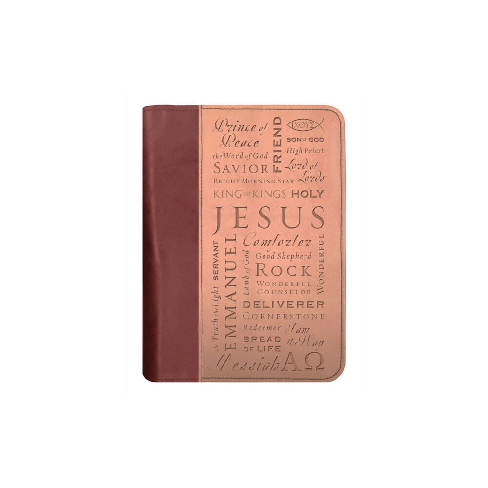 Zondervan Names of Jesus Bible Cover, Zippered, Italian Duo-Tone Imitation Leather, Brown/Tan, Extra Large