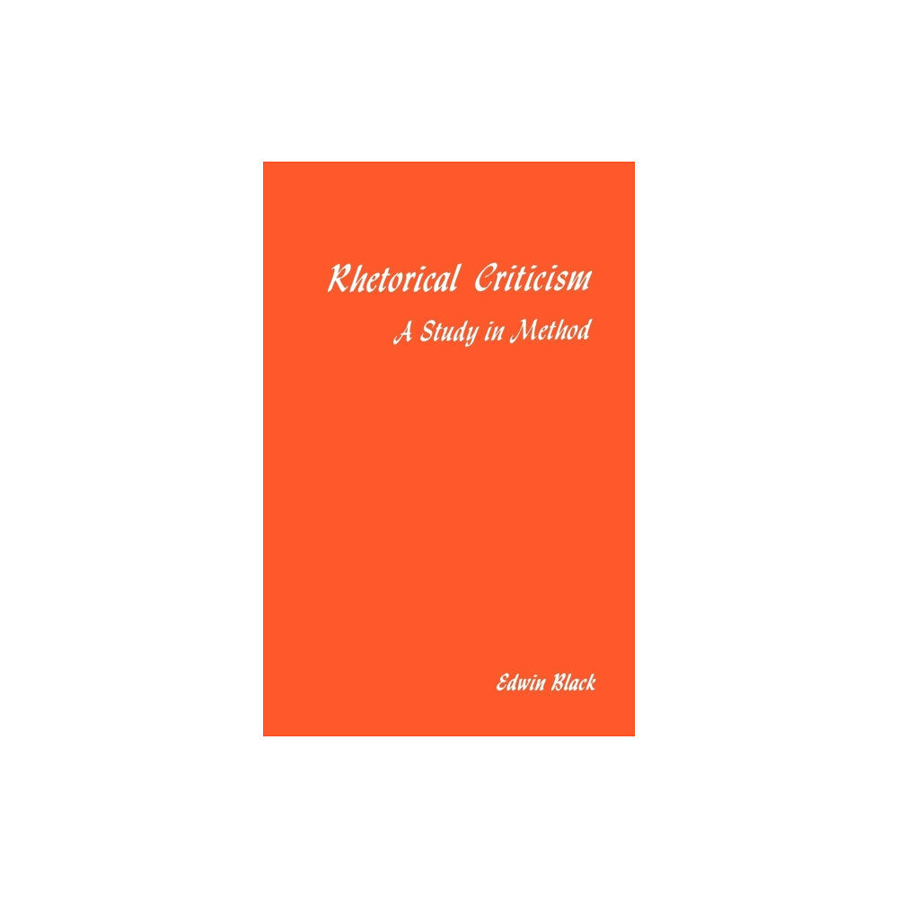 University of Wisconsin Press Rhetorical Criticism (häftad, eng)