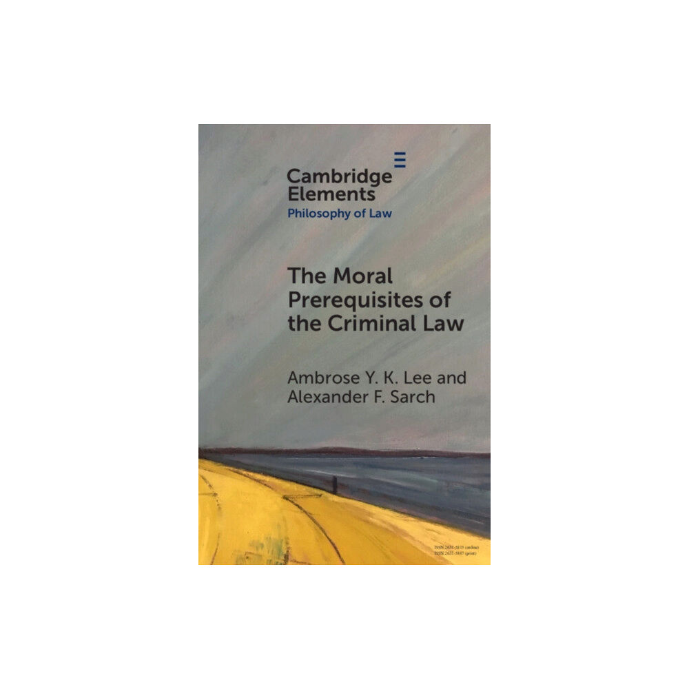 Cambridge University Press The Moral Prerequisites of the Criminal Law (häftad, eng)