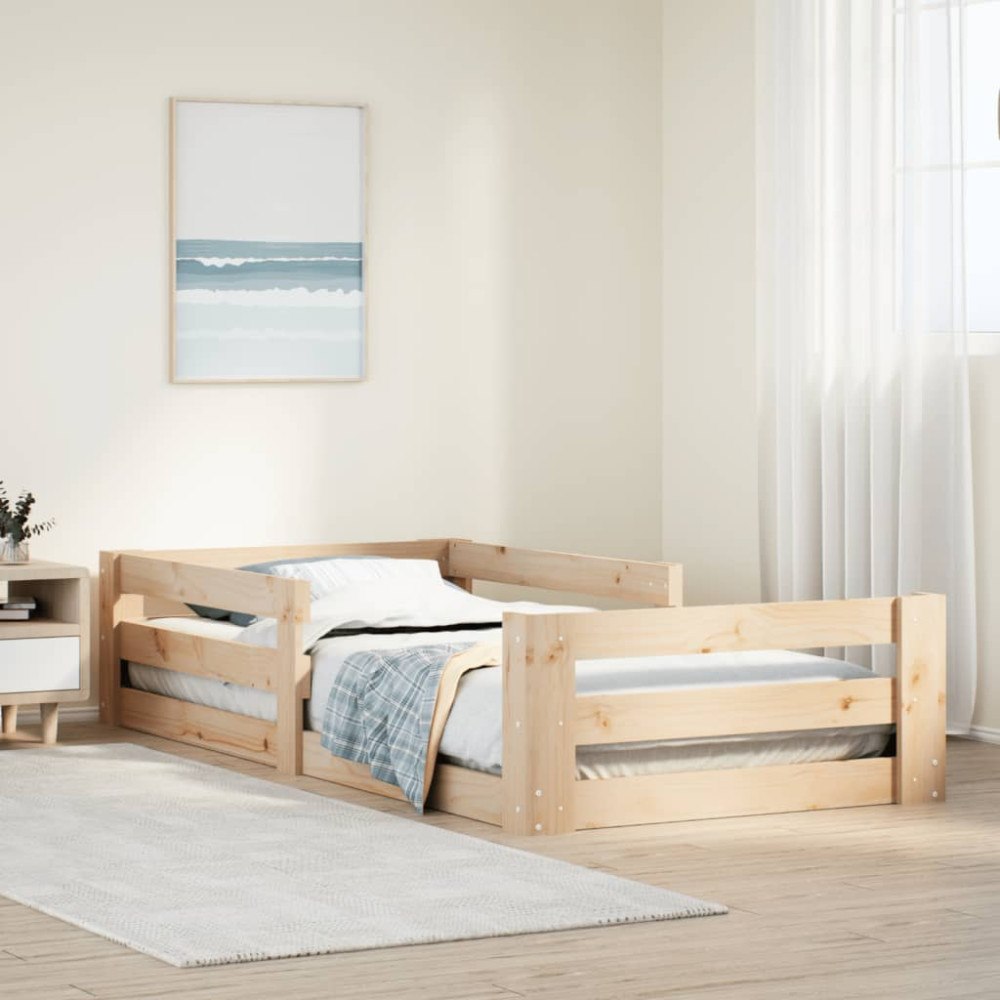 vidaXL Sängram utan madrass 100x200 cm massiv furu