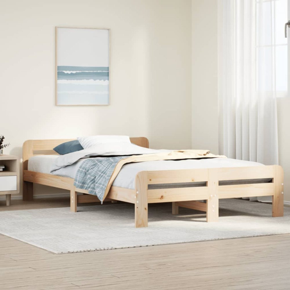 vidaXL Sängram utan madrass 120x200 cm massiv furu