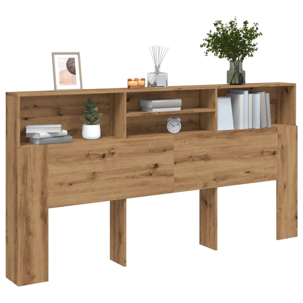 vidaXL Sänggavel m förvaring artisian ek 200x19x103,5 cm konstr. trä