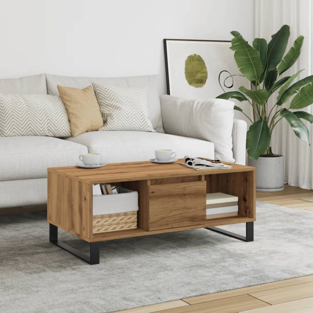 vidaXL Soffbord artisan ek 90x50x36,5 cm konstruerat trä