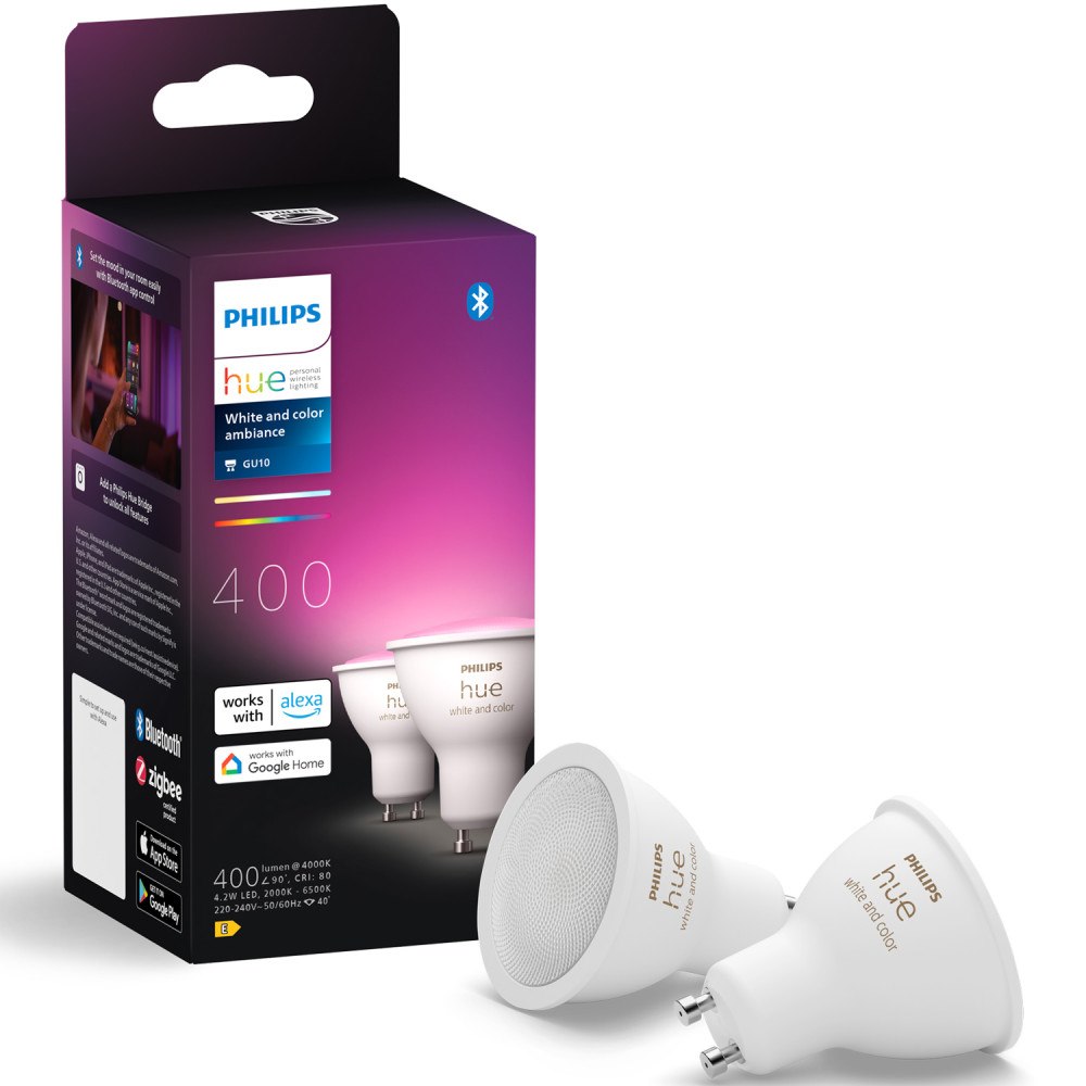 Philips HUE White and Color Ambiance GU10 400lm 2-pack