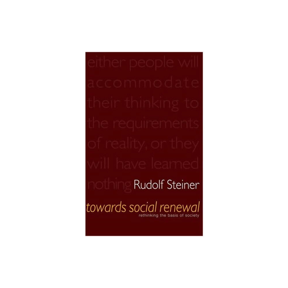 Rudolf Steiner Press Towards Social Renewal (häftad, eng)