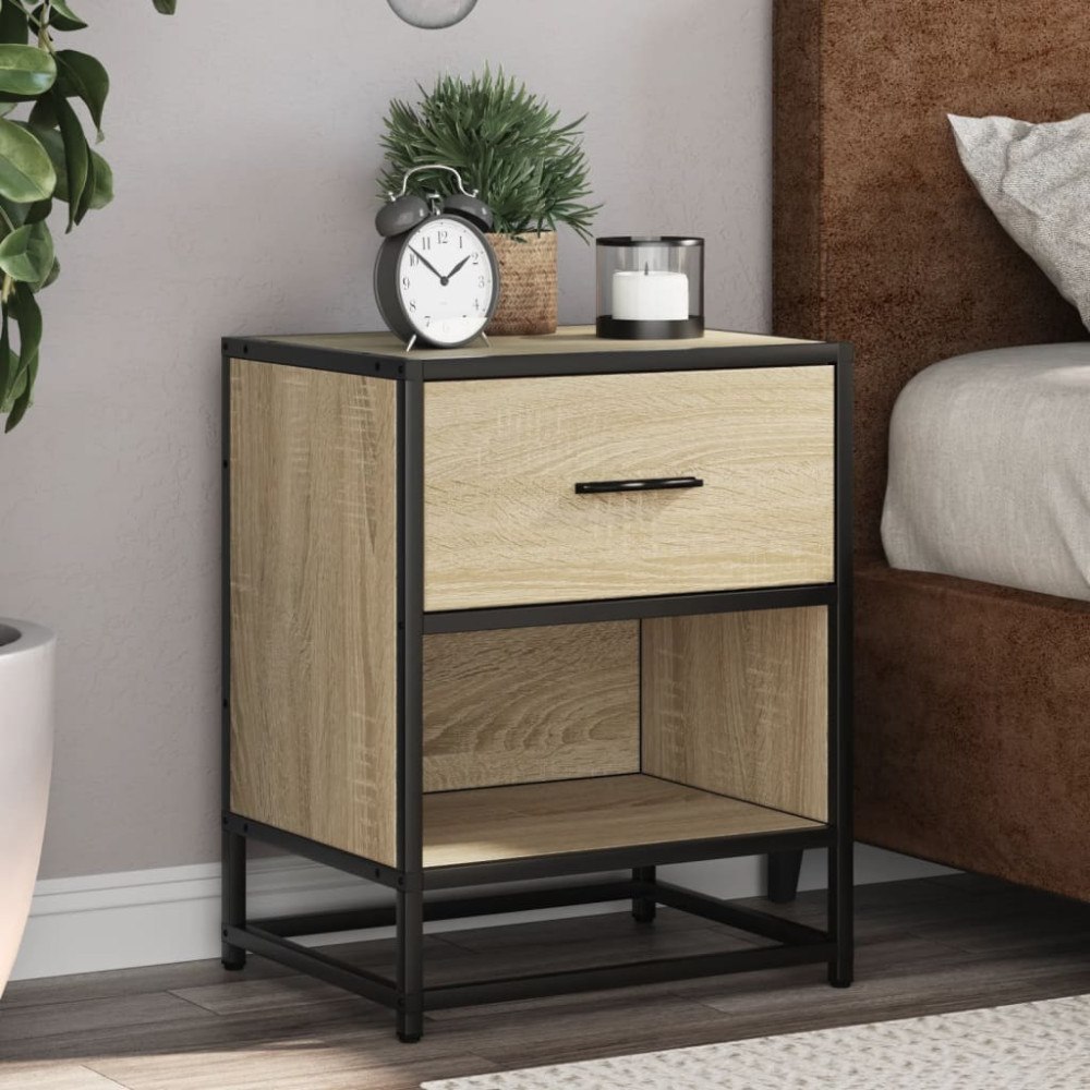 vidaXL Sängbord sonoma-ek 40x31x50 cm konstruerat trä