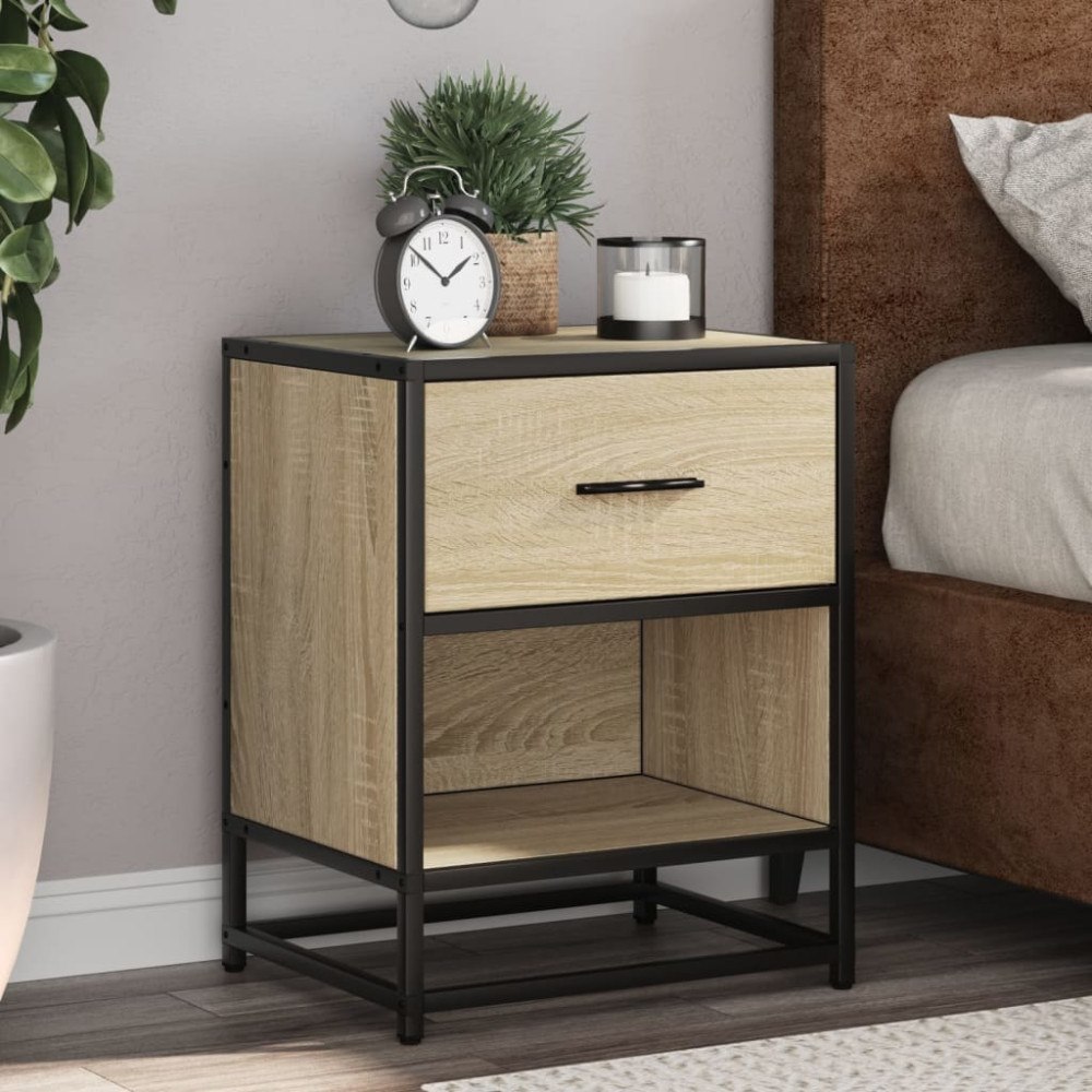 vidaXL Sängbord 2 st sonoma-ek 40x31x50 cm konstruerat trä
