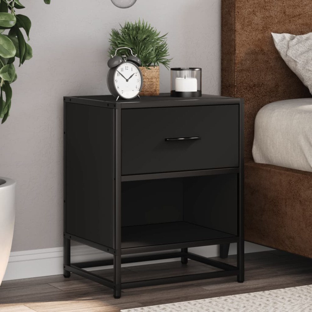 vidaXL Sängbord 2 st svart 40x31x50 cm konstruerat trä