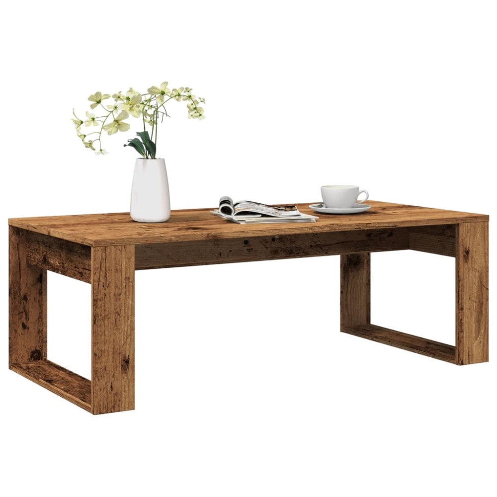 vidaXL Soffbord åldrat trä 102x50x35 cm konstruerat trä