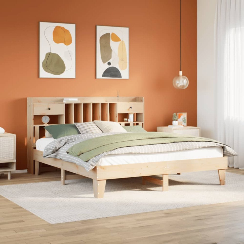 vidaXL Sängram utan madrass 180x200 cm massiv furu