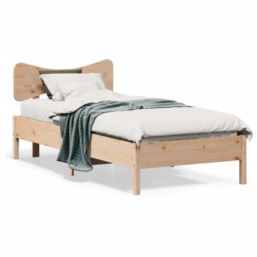 vidaXL Sängram utan madrass 75x190 cm massiv furu