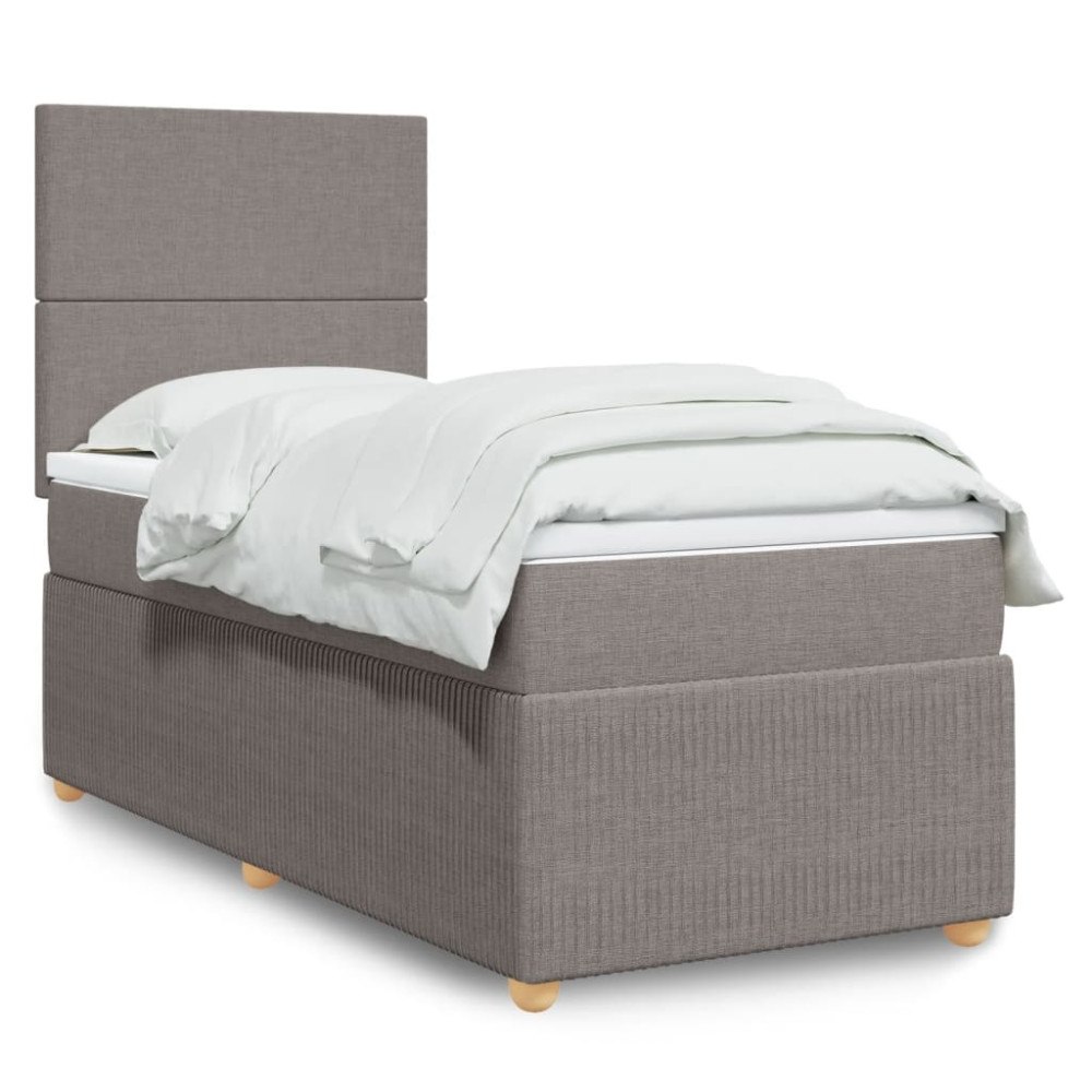 vidaXL Ramsäng med madrass taupe 80x200 cm tyg