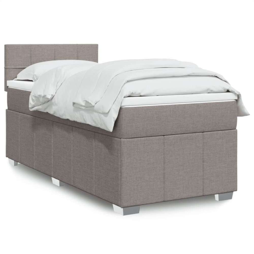 vidaXL Ramsäng med madrass taupe 80x200 cm tyg