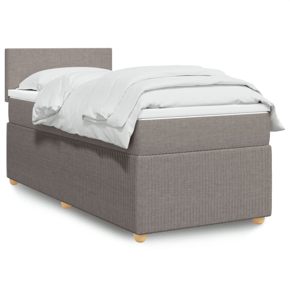 vidaXL Ramsäng med madrass taupe 80x200 cm tyg