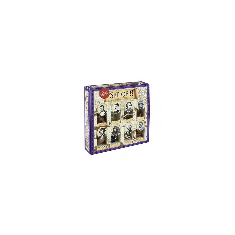 Professor Puzzle Great Minds: Metal & Wood Puzzle Set of 8