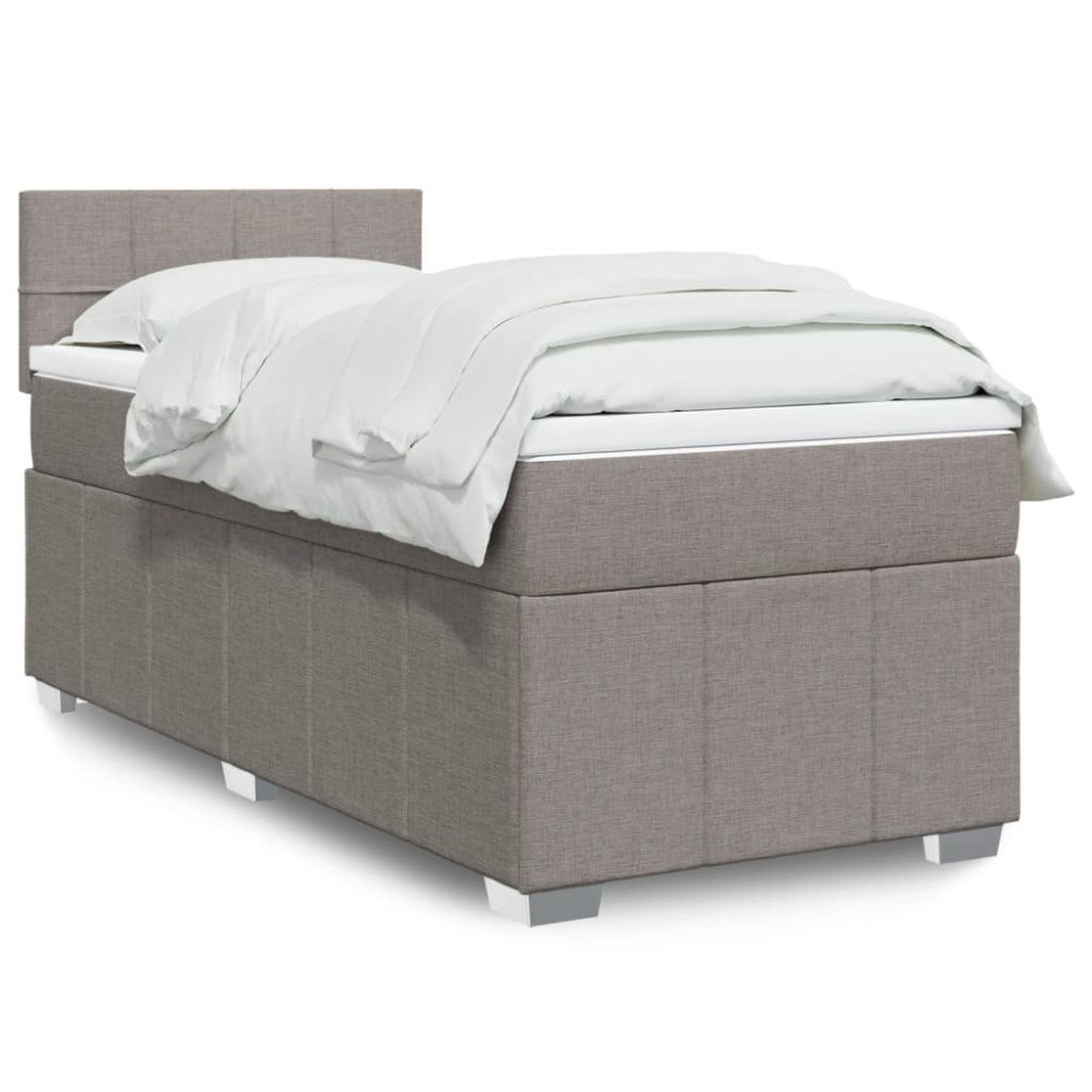 vidaXL Ramsäng med madrass taupe 80x200 cm tyg