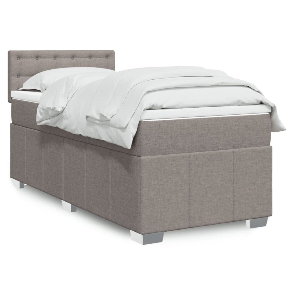 vidaXL Ramsäng med madrass taupe 80x200 cm tyg